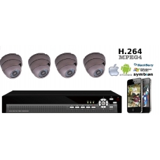 540TVL 4CH channel CCTV DVR Kit Inc. H.264 Network DVR with Mobile Viewing and 4-9mm Varifocal Vandalproof Waterproof Dome Cameras 500G Seagate Hard Drive